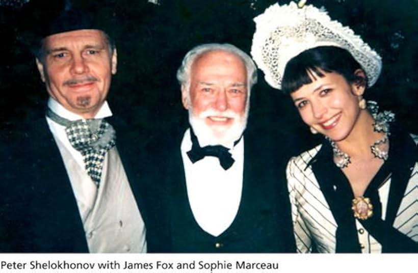 James Fox, Petr Shelokhonov, and Sophie Marceau after filming a scene for Anna Karenina, in St. Peterburg, Russia, in the Summer of 1996.