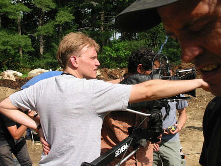 Ari Laub on the set of "The Fallen"