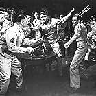 Burt Lancaster, Frank Sinatra, Ernest Borgnine, Mickey Shaughnessy, and Jack Warden in From Here to Eternity (1953)