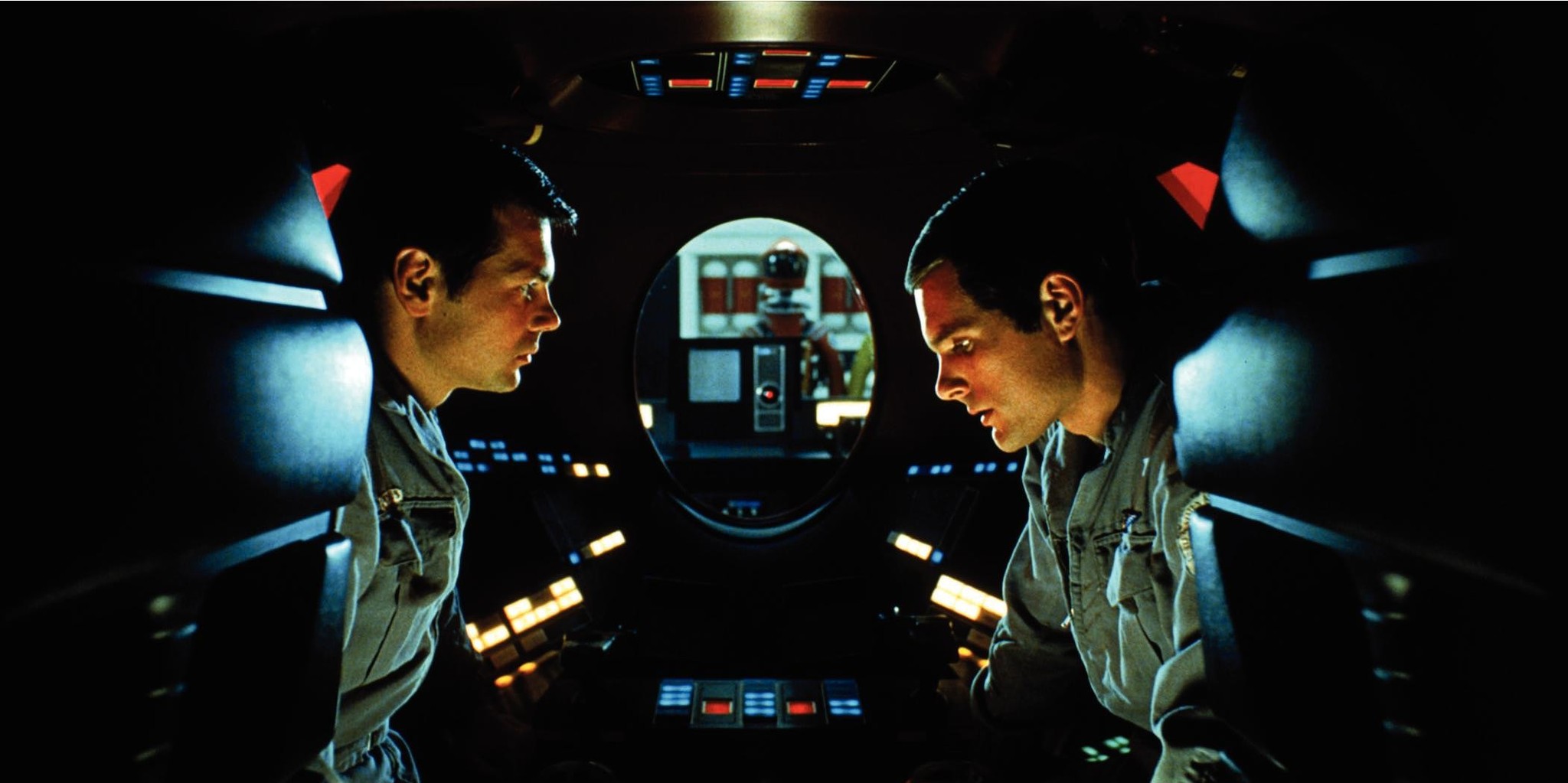 Keir Dullea, Gary Lockwood, and Douglas Rain in 2001: A Space Odyssey (1968)