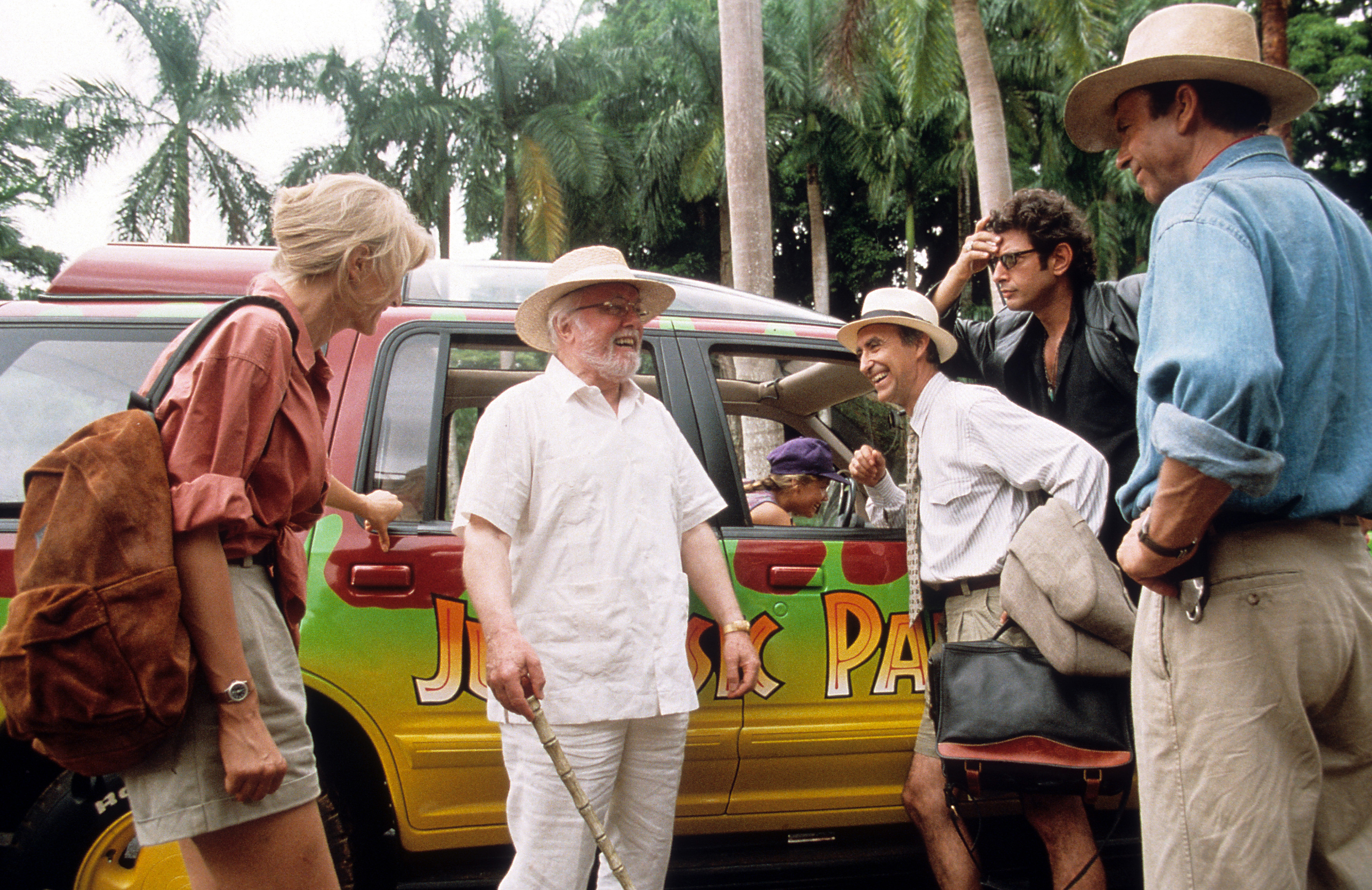 Jeff Goldblum, Richard Attenborough, Laura Dern, Sam Neill, Ariana Richards, and Martin Ferrero in Jurassic Park (1993)