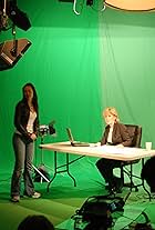 Patrica Hodge and Kimberley Drew during the Susan Jennings news reel shoots