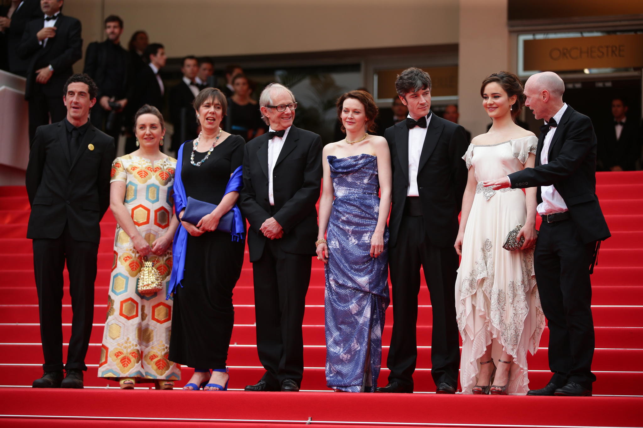 Paul Laverty, Ken Loach, Robbie Ryan, Barry Ward, Simone Kirby, Rebecca O'Brien, and Aisling Franciosi at an event for Jimmy's Hall (2014)