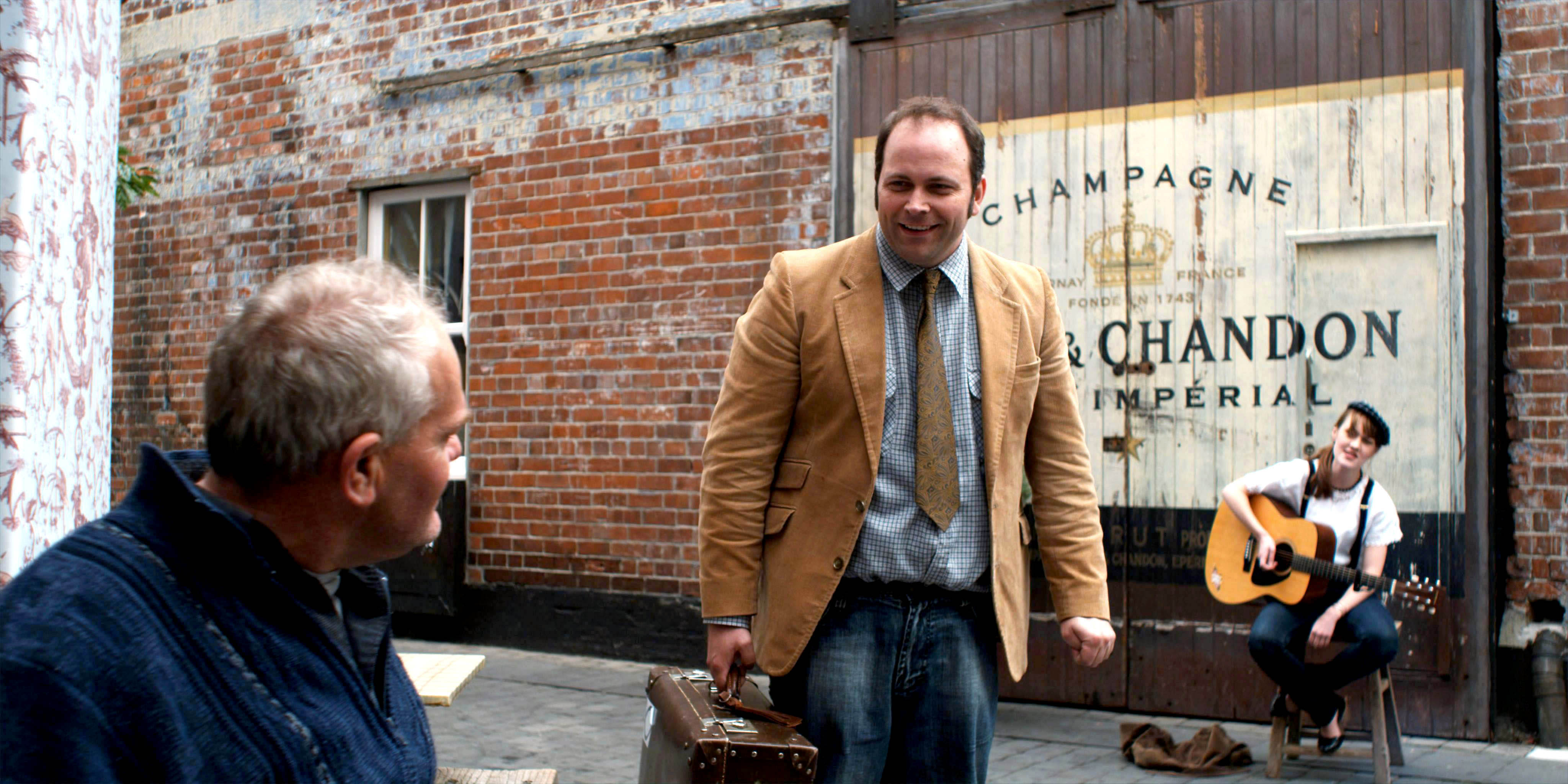 Angus Benfield, Mark Hadlow, and Victoria Abbott in The Holy Roller (2010)