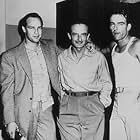 "From Here to Eternity" Marlon Brando visits Fred Zinnemann and Montgomery Clift on the set