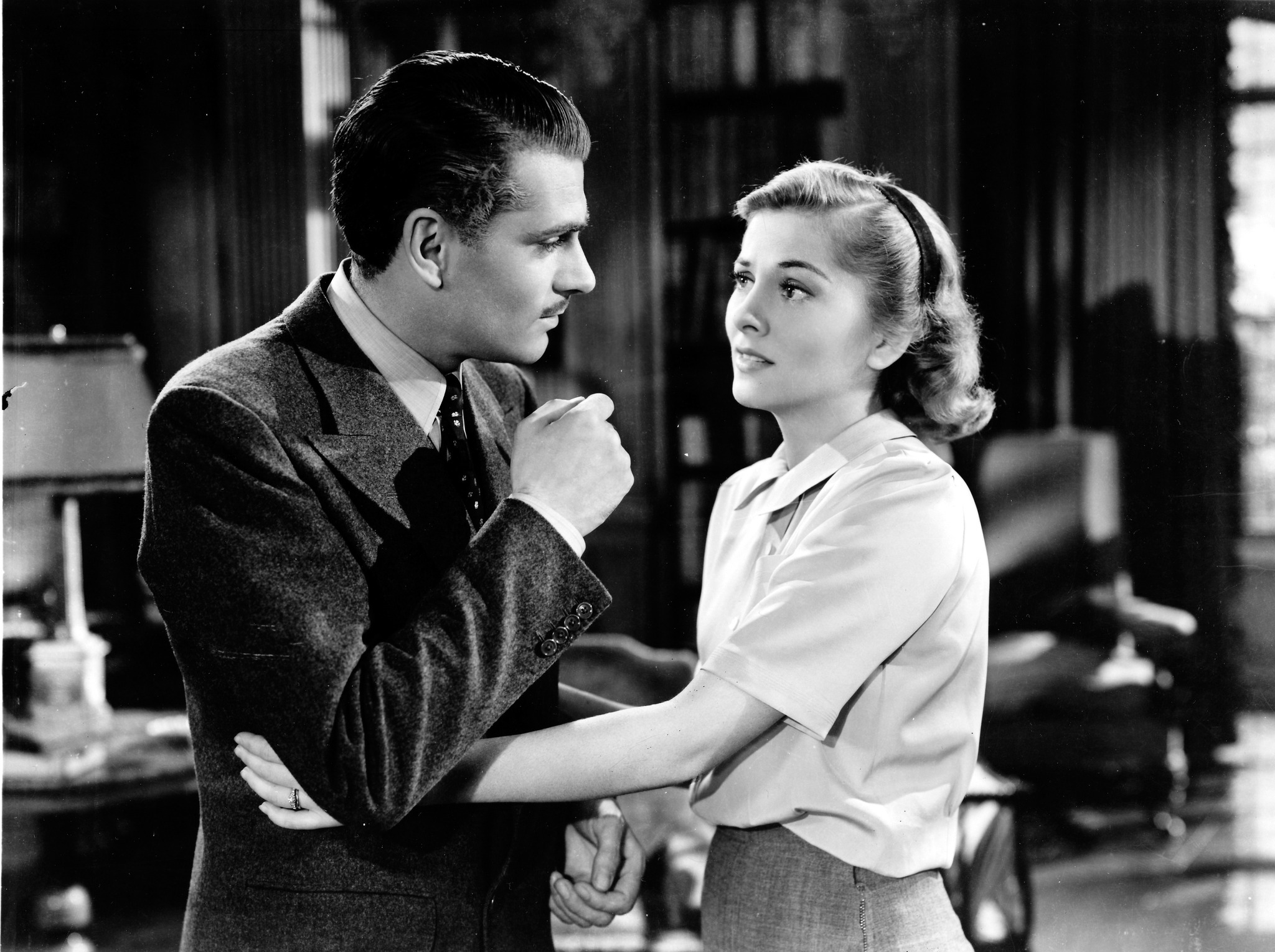 Joan Fontaine and Laurence Olivier in Rebecca (1940)