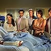 Shenae Grimes-Beech, Michael Steger, Trevor Donovan, Matt Lanter, Jessica Stroup, and Tristan Mack Wilds in 90210 (2008)