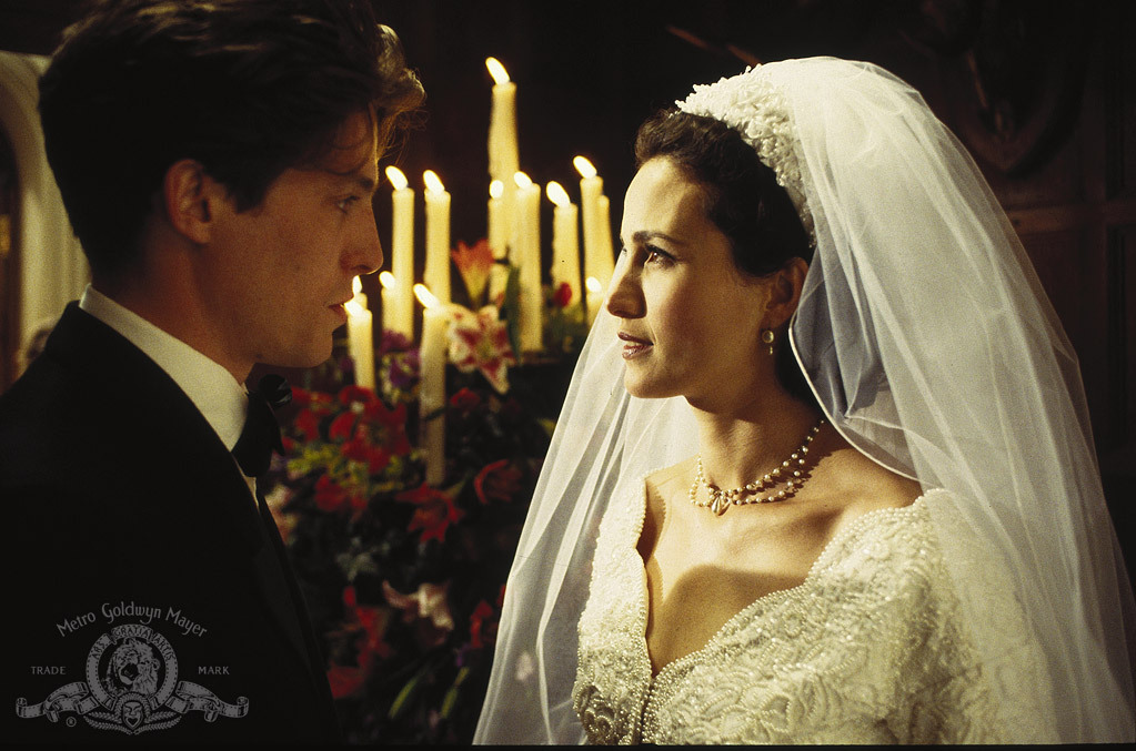 Hugh Grant and Andie MacDowell in Four Weddings and a Funeral (1994)