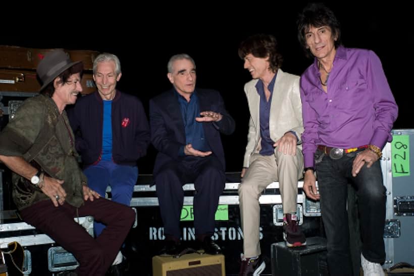 Martin Scorsese, Mick Jagger, Keith Richards, Charlie Watts, Ronnie Wood, and The Rolling Stones in Shine a Light (2008)