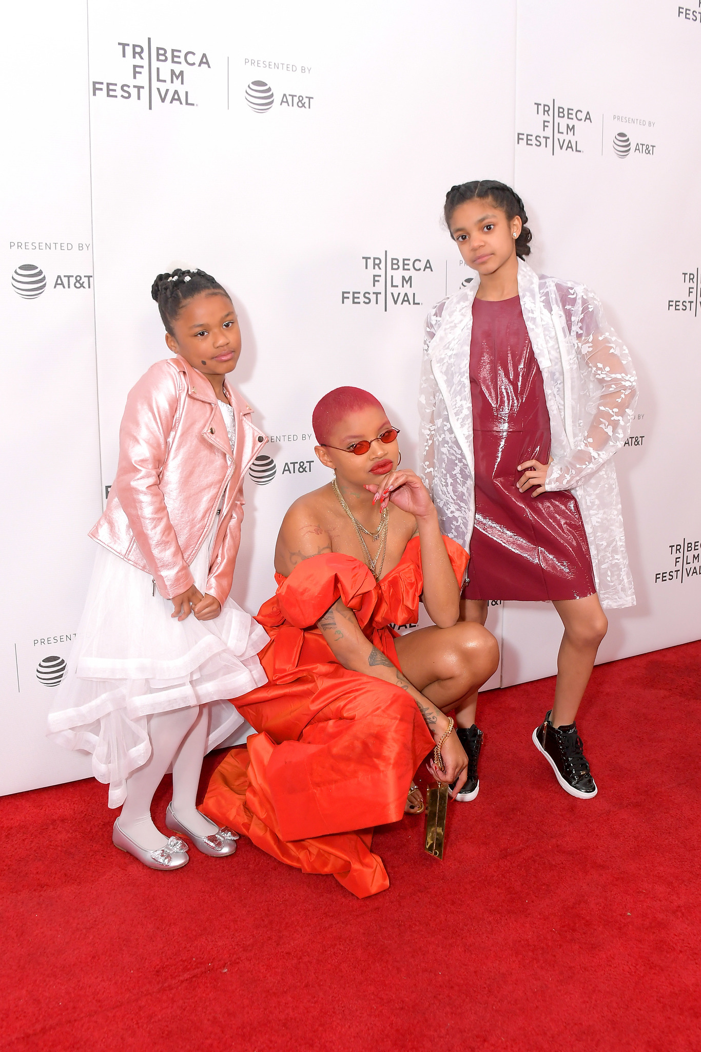 Alanna Renee Tyler-Tompkins, Slick Woods, and Jazmyn C Dorsey at an event for Goldie (2019)