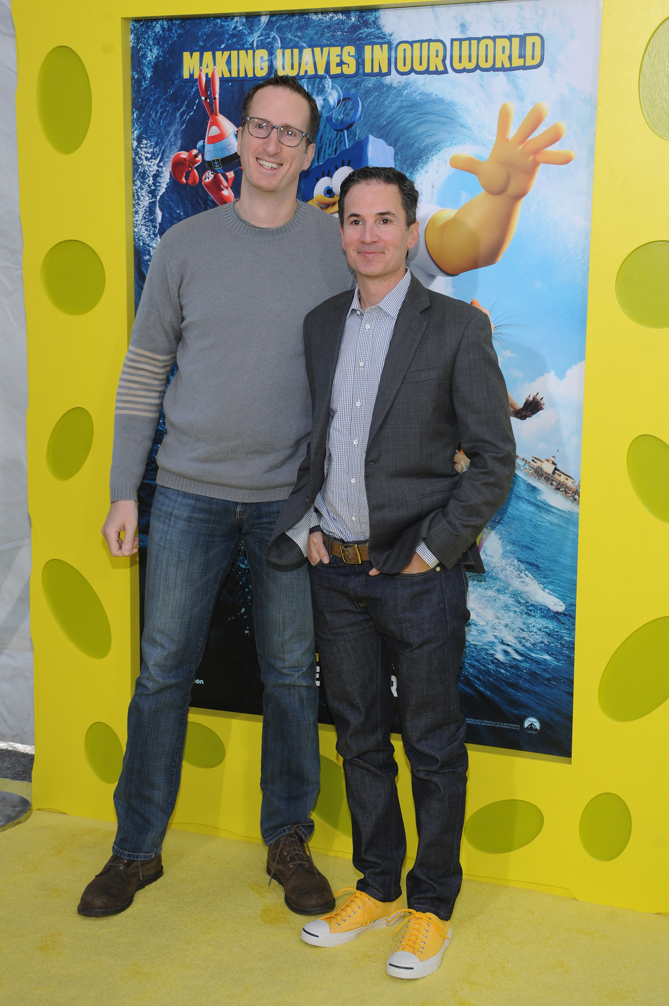 Jonathan Aibel and Glenn Berger at an event for The SpongeBob Movie: Sponge Out of Water (2015)