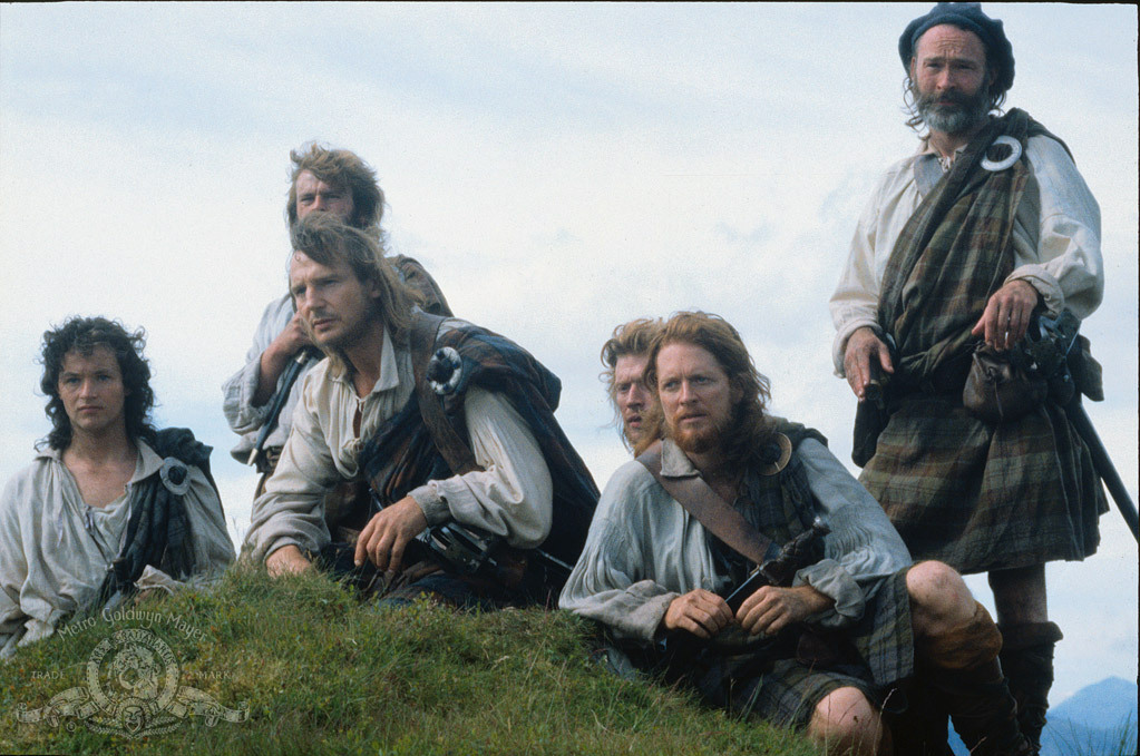 Liam Neeson, Eric Stoltz, Gilly Gilchrist, Brian McCardie, and Ewan Stewart in Rob Roy (1995)