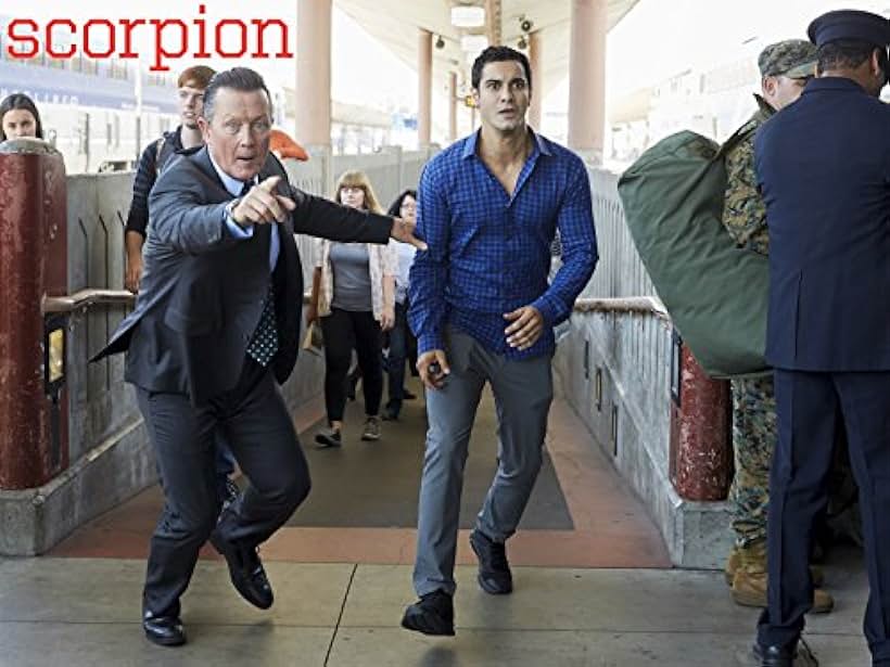 Robert Patrick and Elyes Gabel in Scorpion (2014)