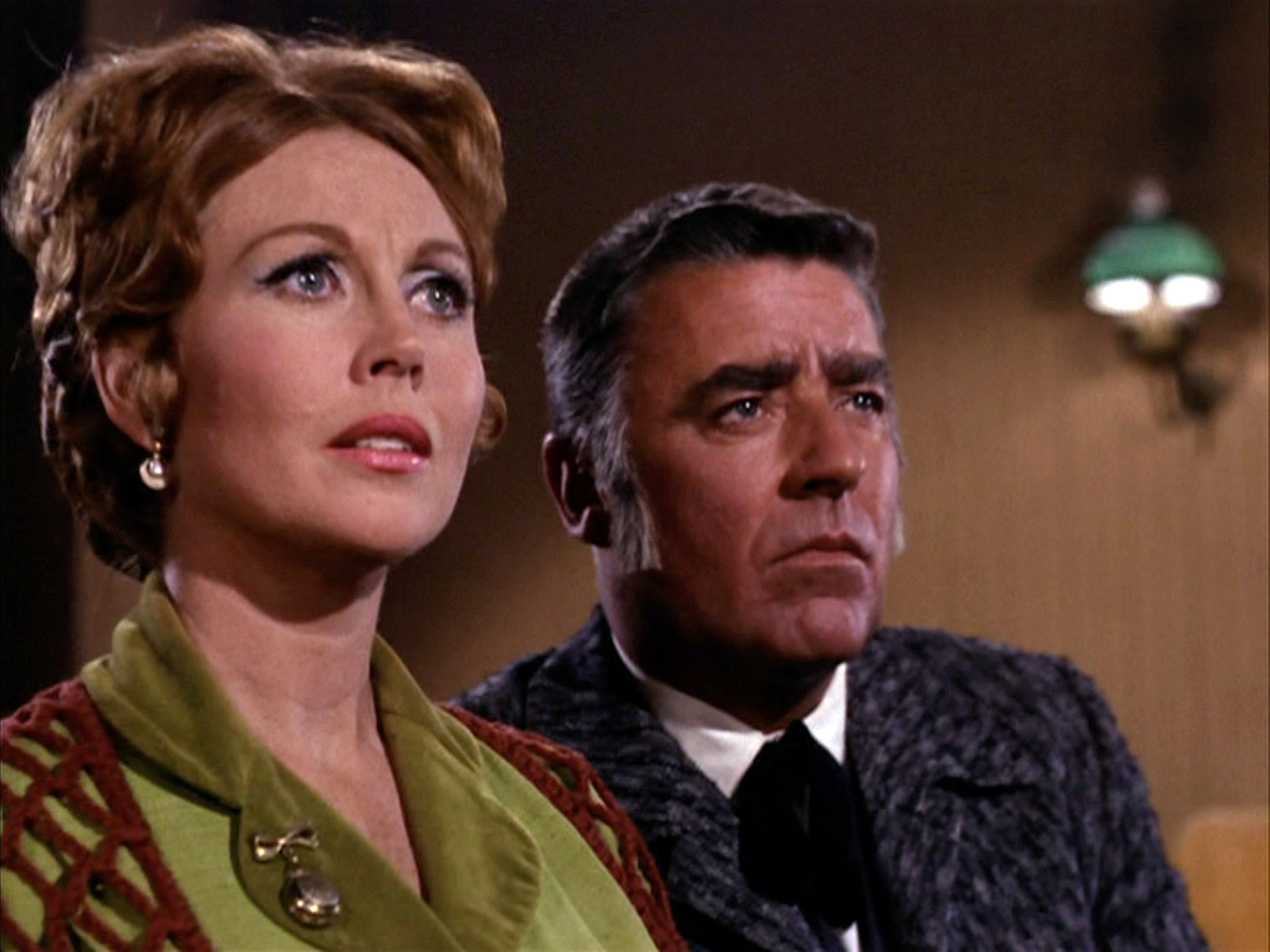 Hazel Court and Peter Lawford in The Wild Wild West (1965)