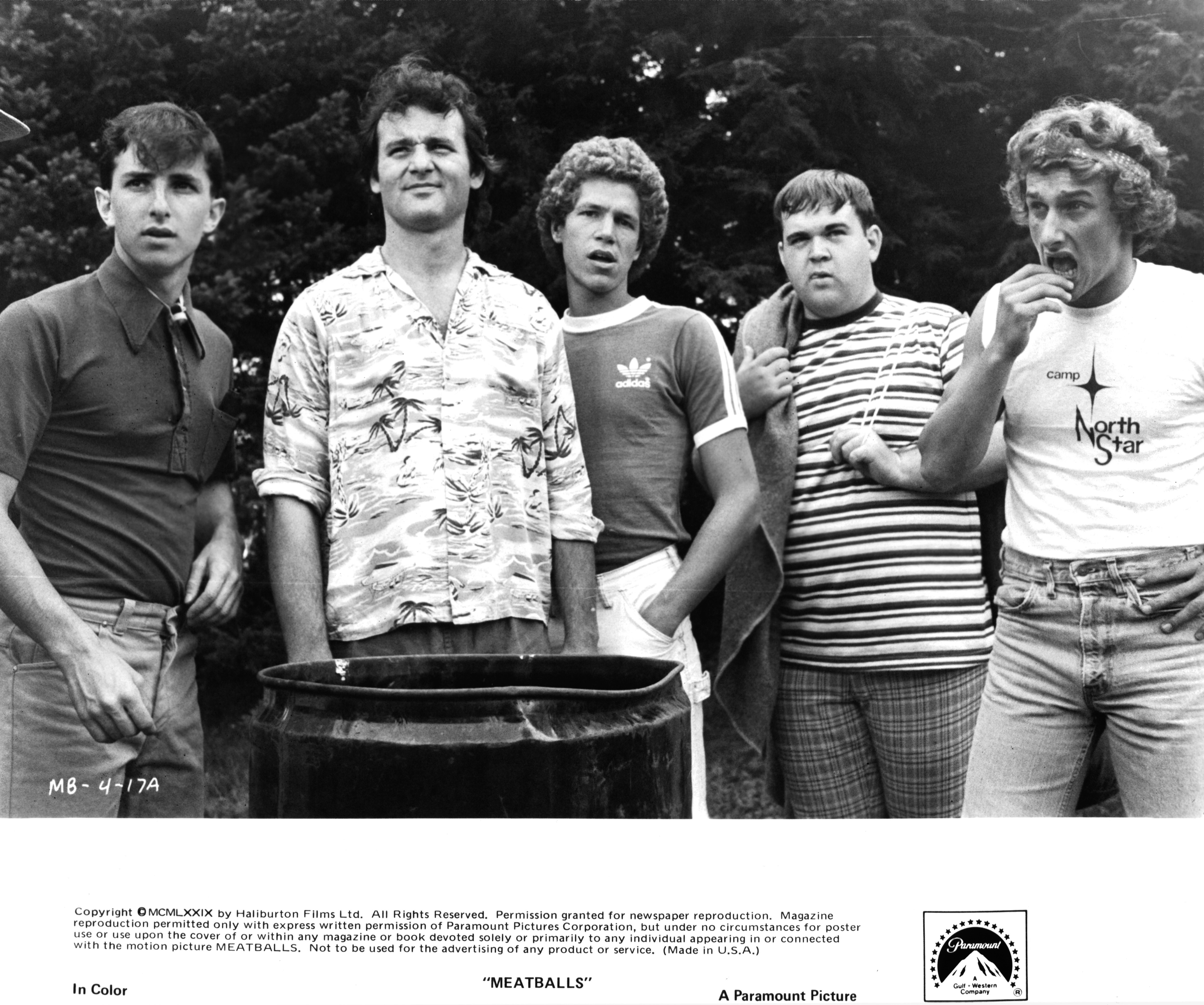 Bill Murray, Matt Craven, Jack Blum, Russ Banham, and Keith Knight in Meatballs (1979)