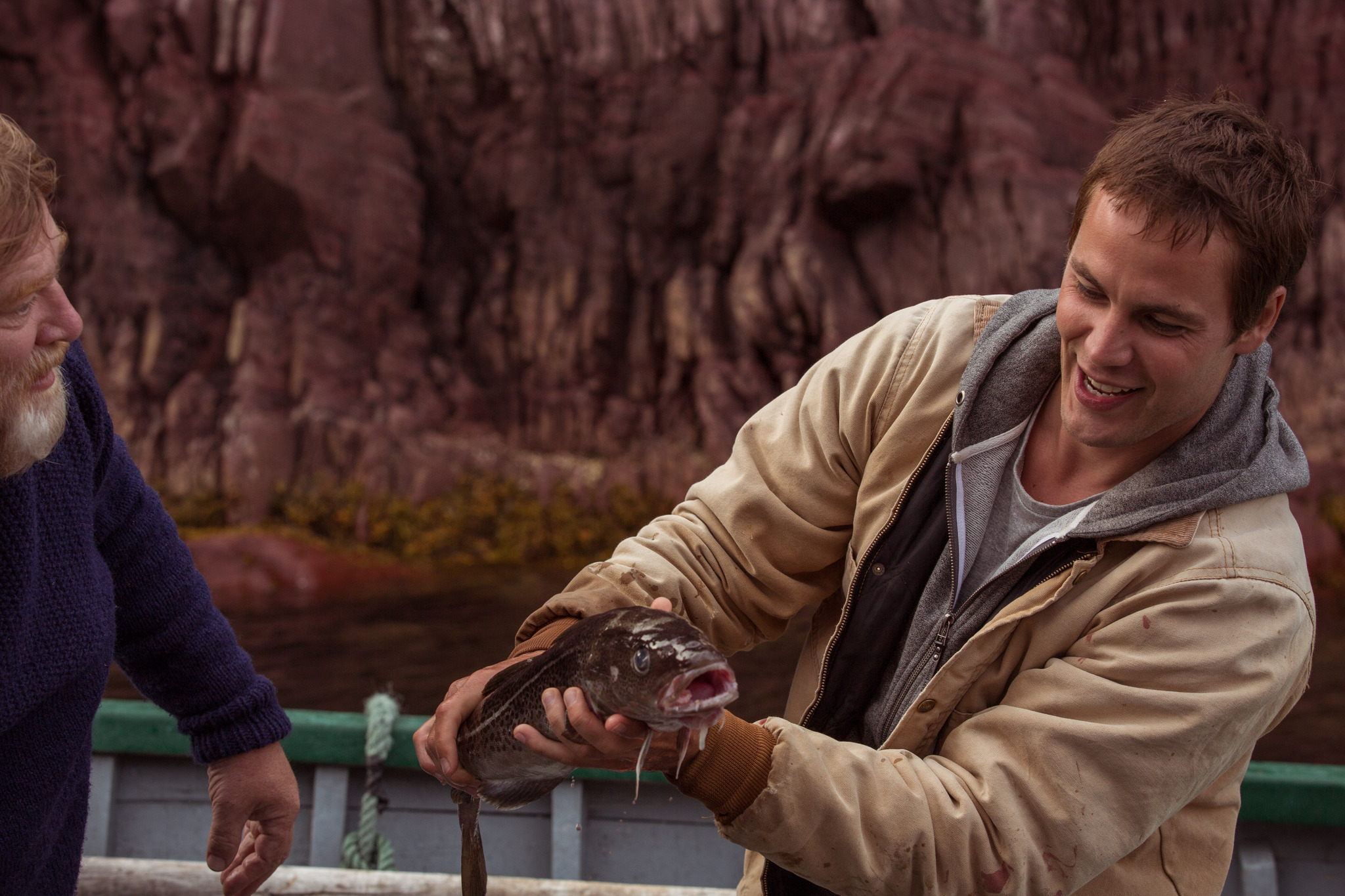 Brendan Gleeson and Taylor Kitsch in The Grand Seduction (2013)