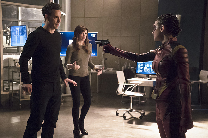 Tom Cavanagh, Danielle Panabaker, and Allison Paige in The Flash (2014)