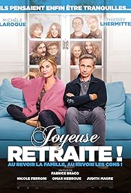 Judith Magre, Michèle Laroque, Thierry Lhermitte, Sasha Aktas, Manon Barroy, Constance Labbé, Nicolas Martinez, Nicole Ferroni, Gérémy Crédeville, and Omar Mebrouk in Joyeuse retraite! (2019)