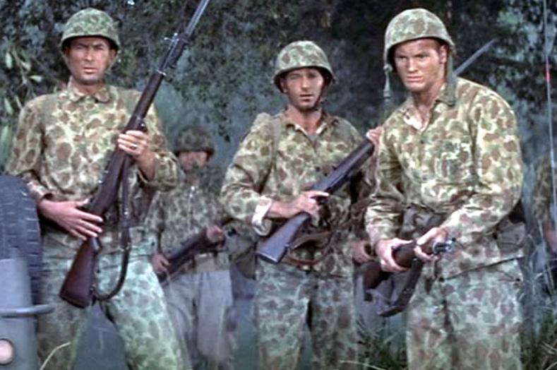 Tab Hunter and Fess Parker in Battle Cry (1955)