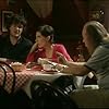 Bill Bailey, Tamsin Greig, and Dylan Moran in Black Books (2000)