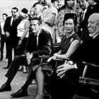 "Torn Curtain," Paul Newman, Princess Margaret, & Alfred Hitchcock, on the set. 1966 Universal