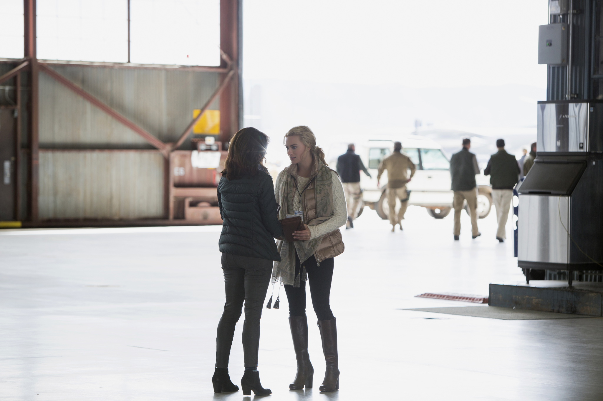 Tina Fey and Margot Robbie in Whiskey Tango Foxtrot (2016)