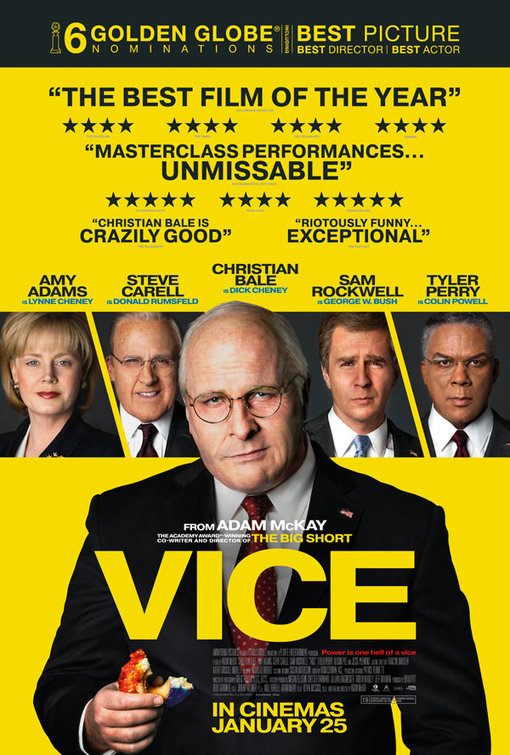 Christian Bale, Sam Rockwell, Amy Adams, Steve Carell, and Tyler Perry in Vice (2018)