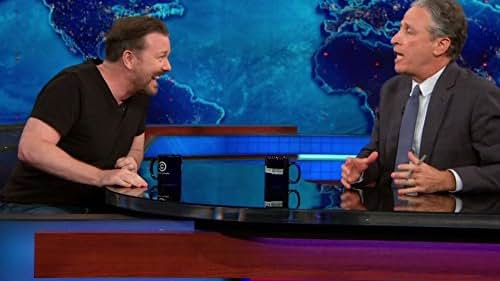 Ricky Gervais and Jon Stewart in The Daily Show (1996)