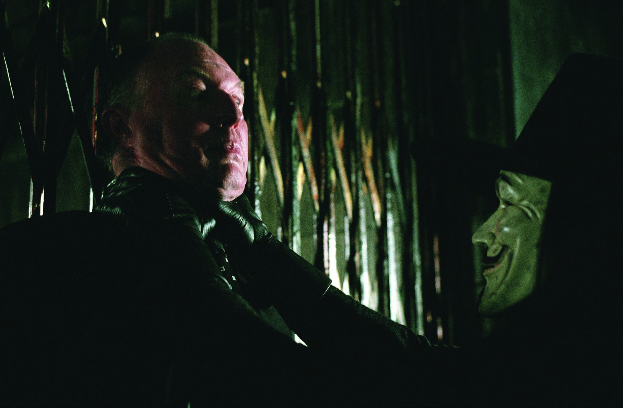 Tim Pigott-Smith and Hugo Weaving in V for Vendetta (2005)