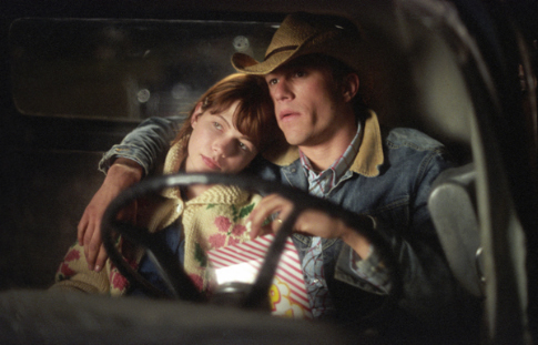 Heath Ledger and Michelle Williams in Brokeback Mountain (2005)