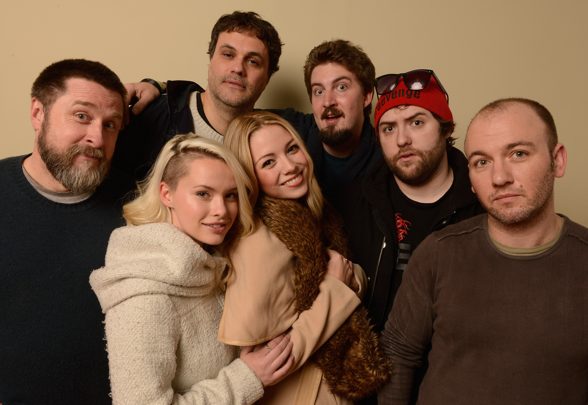 Gregg Hale, Adam Wingard, Simon Barrett, Jason Eisener, Hannah Hughes, and Samantha Gracie at an event for V/H/S/2 (2013)