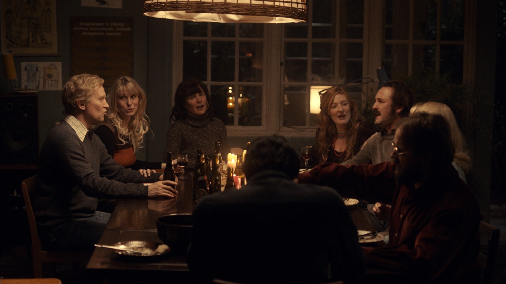 Trine Dyrholm, Fares Fares, Ulrich Thomsen, Lars Ranthe, Magnus Millang, Helene Reingaard Neumann, Julie Agnete Vang, and Anne Gry Henningsen in The Commune (2016)