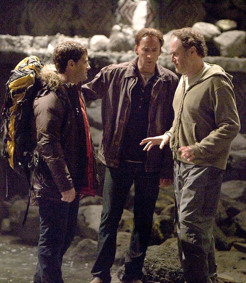 Nicolas Cage, Jon Turteltaub, and Justin Bartha in National Treasure: Book of Secrets (2007)