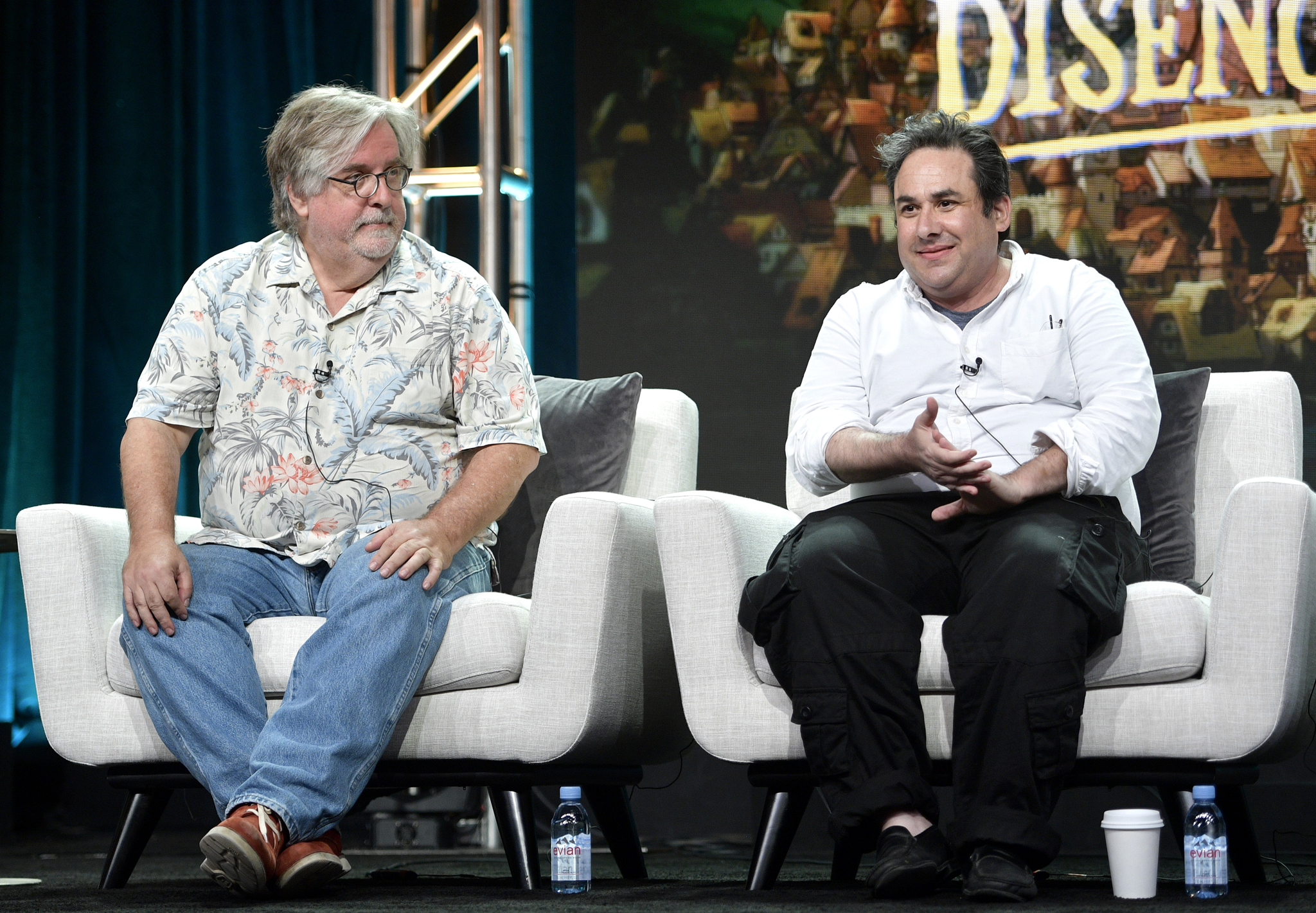 Matt Groening and Josh Weinstein at an event for Disenchantment (2018)