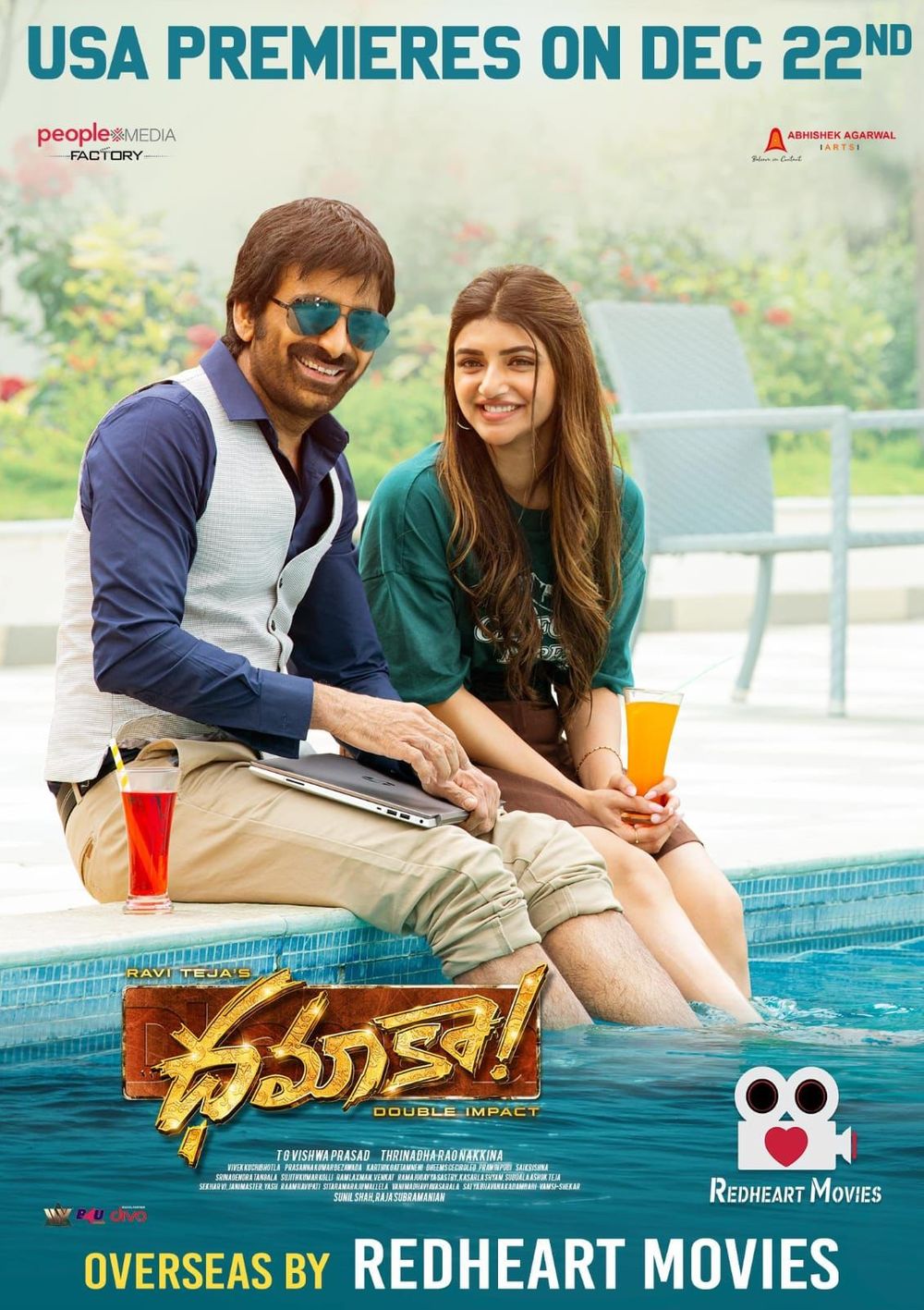 Ravi Teja and Sreeleela in Dhamaka (2022)