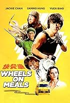 Jackie Chan, Sammo Kam-Bo Hung, Lola Forner, Benny Urquidez, and Biao Yuen in Wheels on Meals (1984)