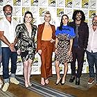 Jennifer Connelly, Graeme Manson, Steven Ogg, Alison Wright, Mickey Sumner, Lena Hall, and Daveed Diggs at an event for Snowpiercer (2020)