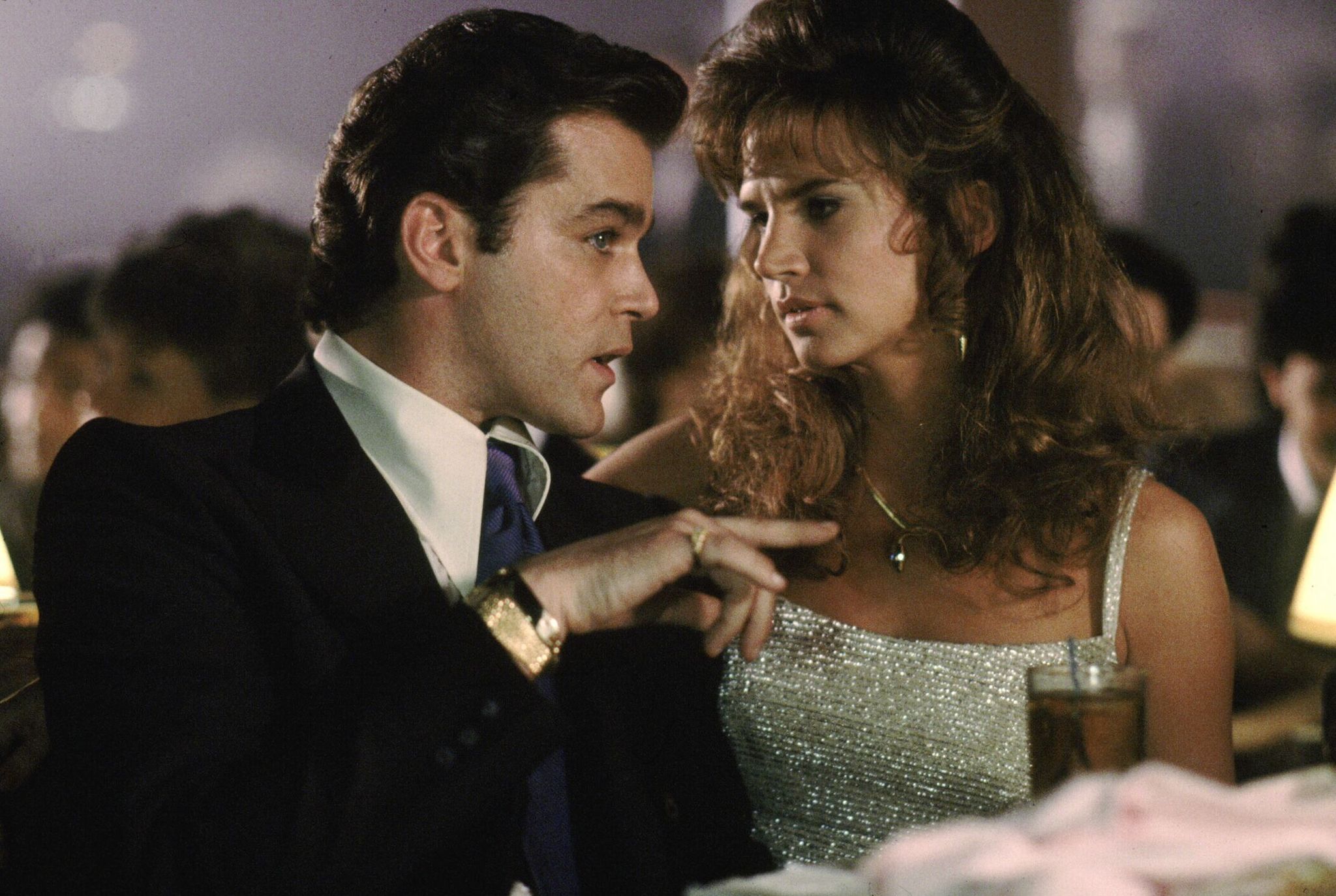 Ray Liotta and Gina Mastrogiacomo in Goodfellas (1990)