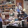 Kaley Cuoco, Johnny Galecki, Simon Helberg, Melissa Rauch, Kunal Nayyar, and Laura Spencer in The Big Bang Theory (2007)