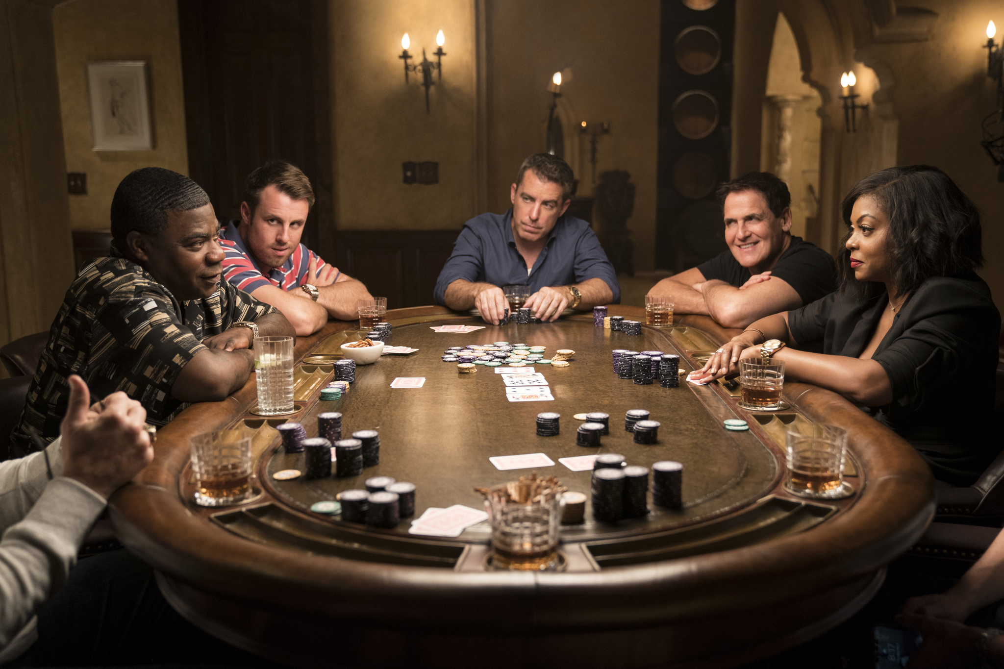 Taraji P. Henson, Jason Jones, Tracy Morgan, Mark Cuban, and Chris Witaske in What Men Want (2019)