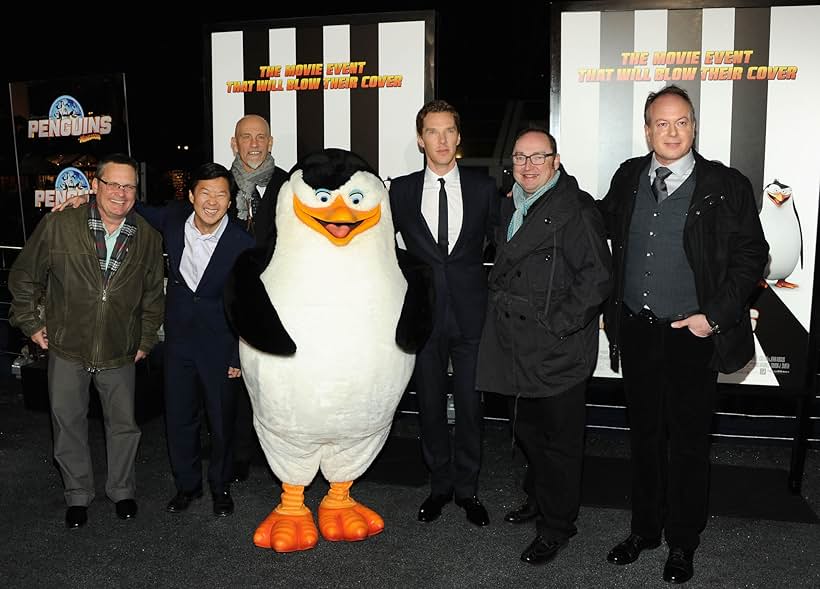 John Malkovich, Eric Darnell, Ken Jeong, Tom McGrath, Conrad Vernon, Simon J. Smith, and Benedict Cumberbatch at an event for Penguins of Madagascar (2014)