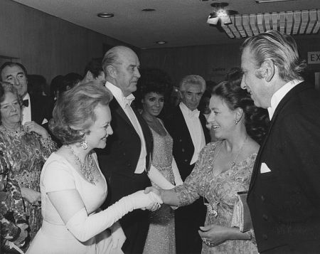 Olivia de Havilland with Ray Milland meeting Princess Margaret Circa 1967