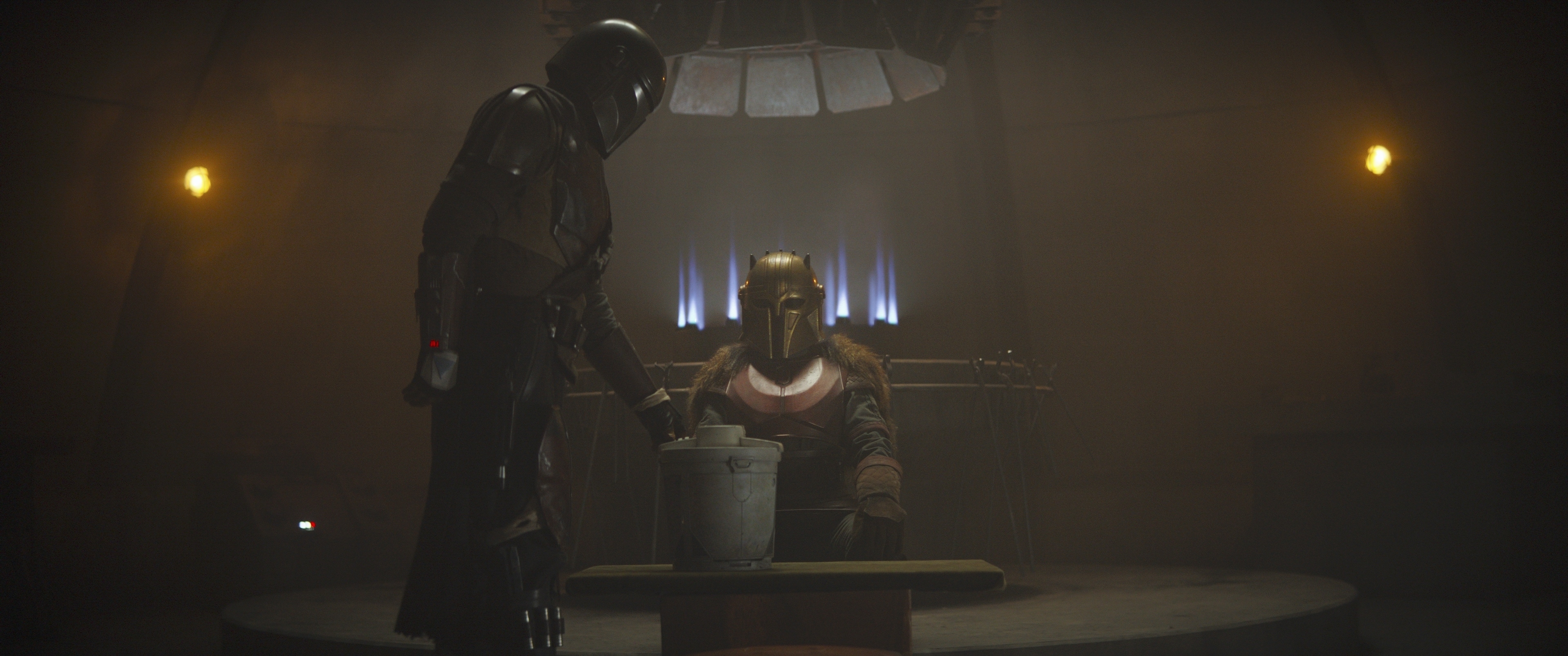 Pedro Pascal, Brendan Wayne, and Emily Swallow in The Mandalorian (2019)