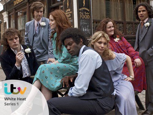 Lee Ingleby, David Gyasi, MyAnna Buring, Reece Ritchie, Jessica Gunning, Claire Foy, and Sam Claflin in White Heat (2012)