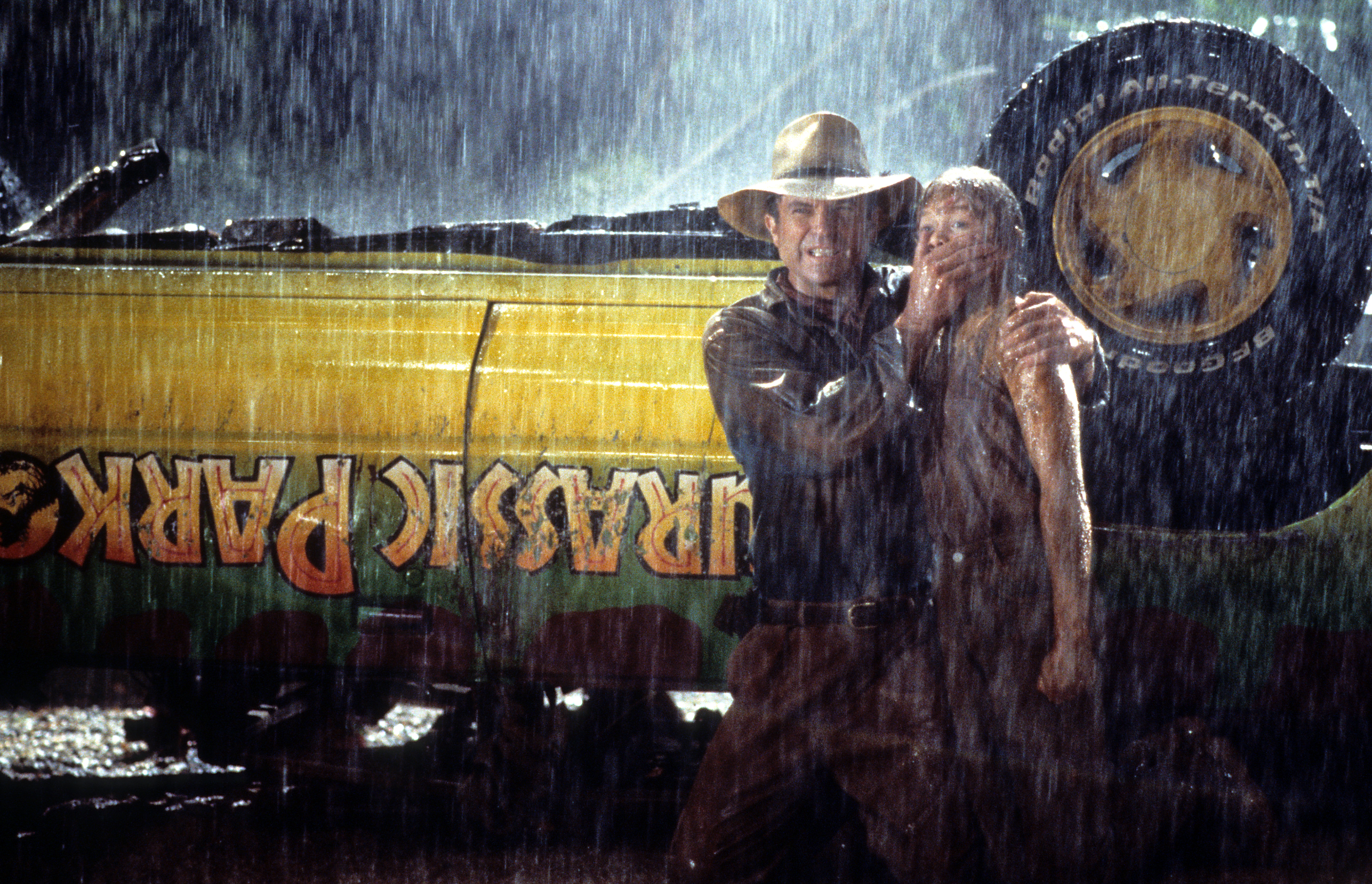 Sam Neill and Ariana Richards in Jurassic Park (1993)