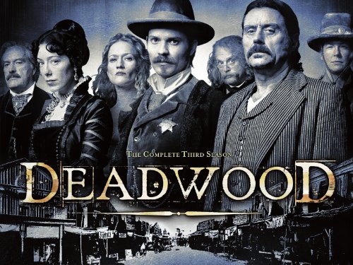 Brad Dourif, Powers Boothe, Paula Malcomson, Ian McShane, Timothy Olyphant, Molly Parker, and Robin Weigert in Deadwood (2004)