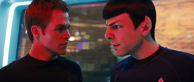 Zachary Quinto and Chris Pine in Star Trek (2009)