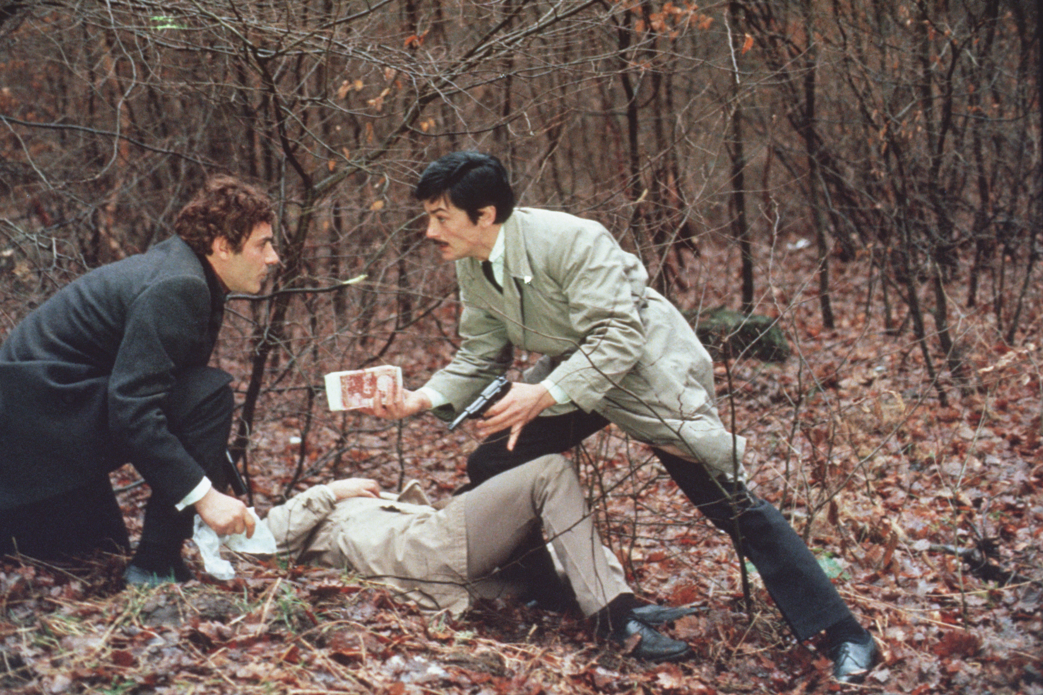 Alain Delon, Gian Maria Volontè, and Jean-Pierre Janic in Le cercle rouge (1970)