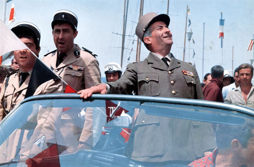 Louis de Funès, Guy Grosso, and Michel Modo in The Gendarme of Saint-Tropez (1964)