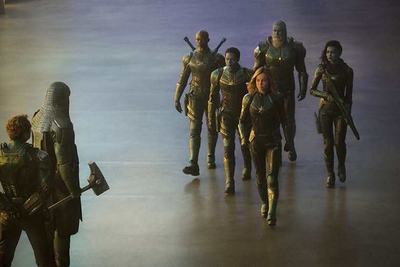 Jude Law, Djimon Hounsou, Brie Larson, Rune Temte, Lee Pace, Gemma Chan, and Algenis Perez Soto in Captain Marvel (2019)